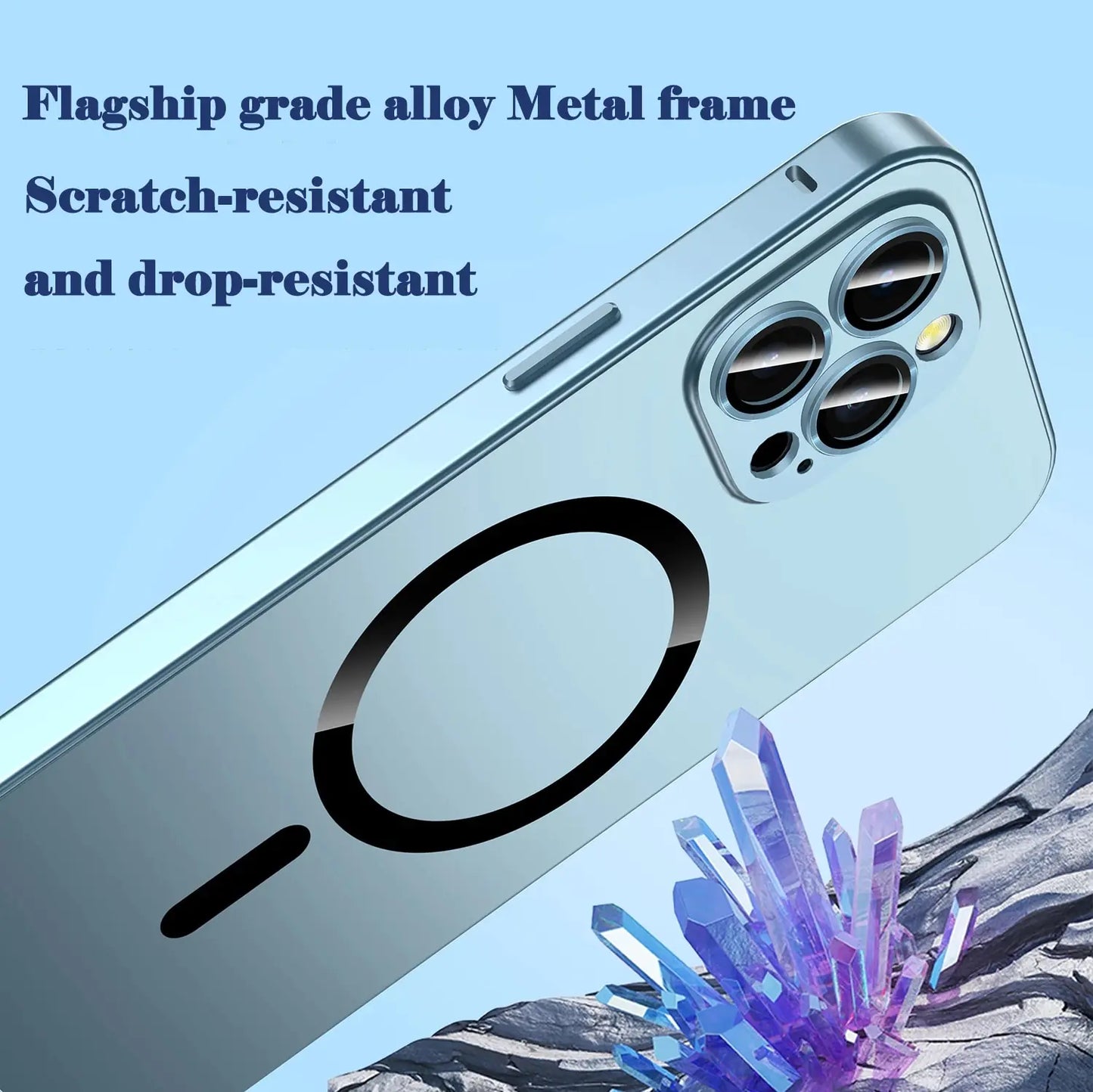 Wireless Charging Aluminium Frame Magnetic Case
