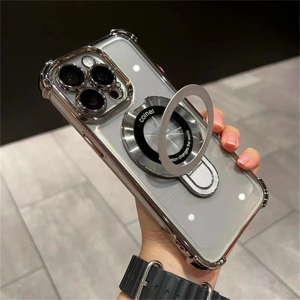 Air Cushion™ Four Corners Anti-Drop Magnetic Bracket Case Cover for iPhone