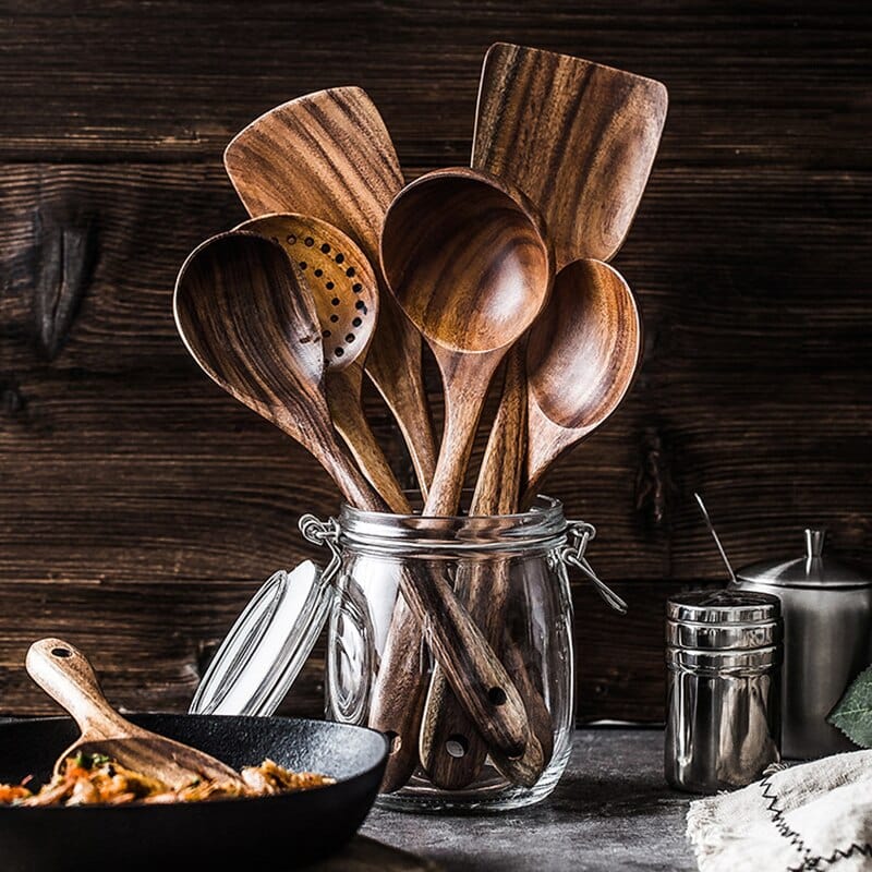 7-Piece Teak Kitchen Tool Set