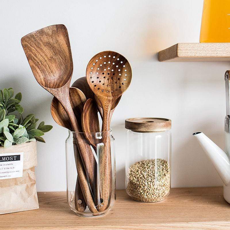 7-Piece Teak Kitchen Tool Set