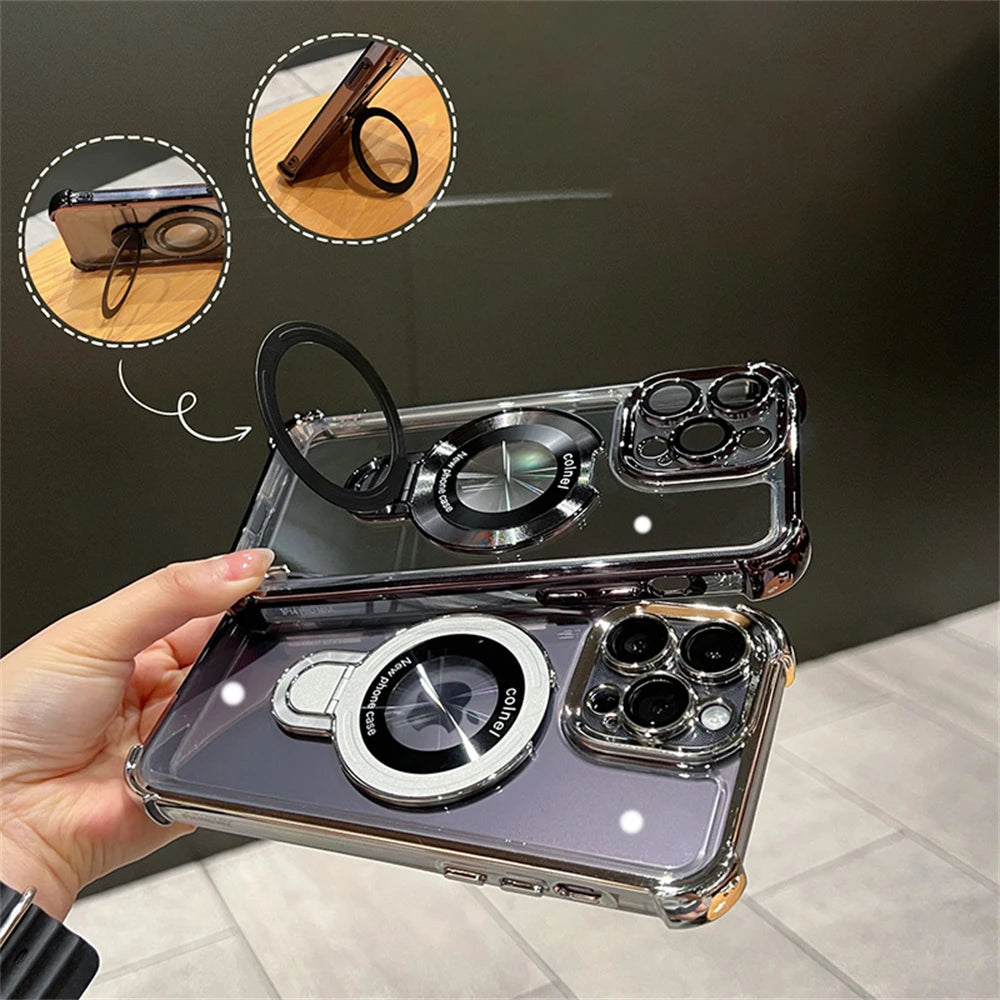 Air Cushion™ Four Corners Anti-Drop Magnetic Bracket Case Cover for iPhone