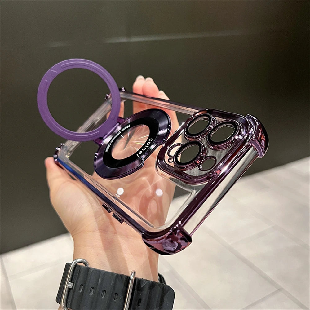 Air Cushion™ Four Corners Anti-Drop Magnetic Bracket Case Cover for iPhone