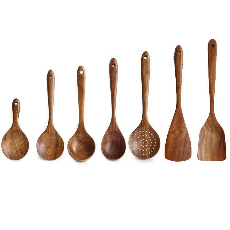 7-Piece Teak Kitchen Tool Set