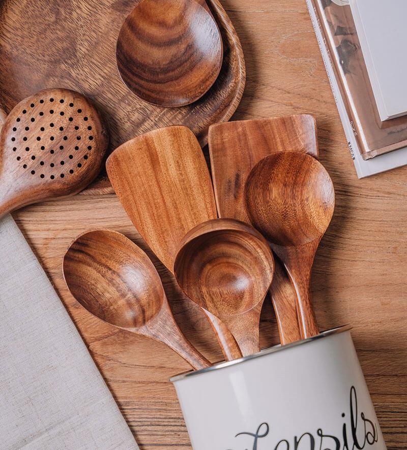 7-Piece Teak Kitchen Tool Set