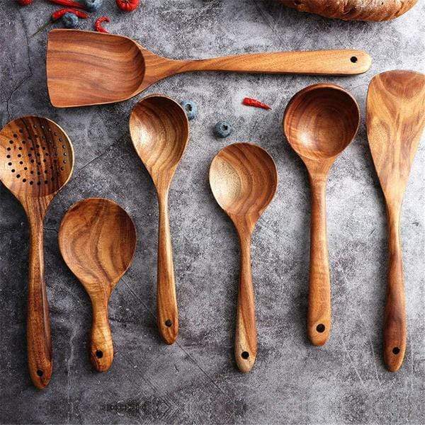 7-Piece Teak Kitchen Tool Set