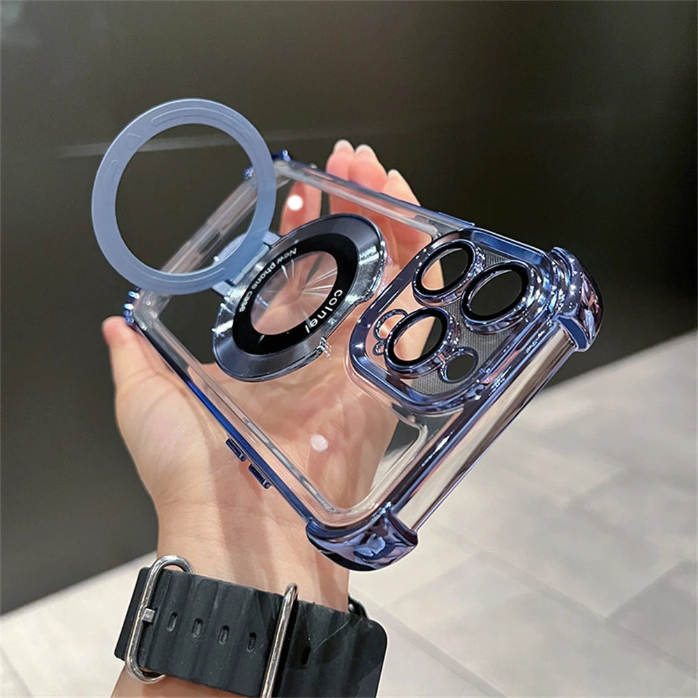 Air Cushion™ Four Corners Anti-Drop Magnetic Bracket Case Cover for iPhone