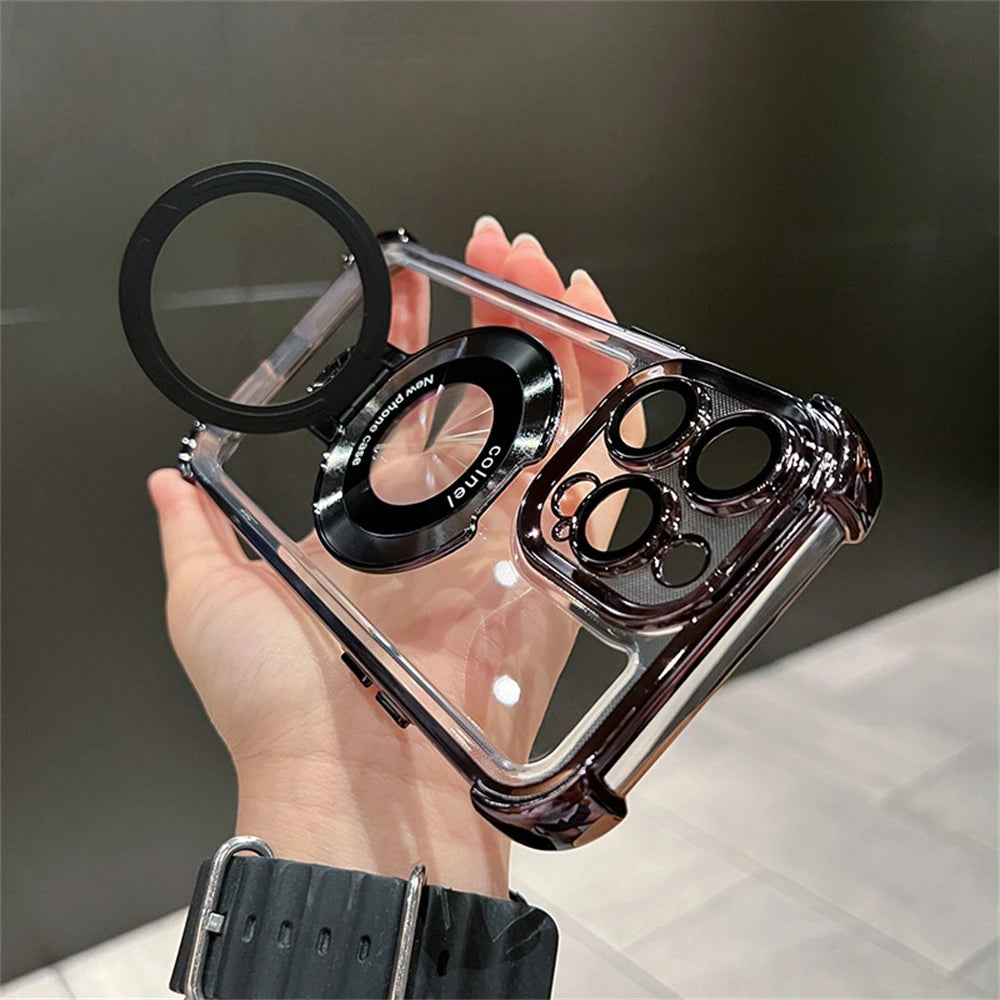 Air Cushion™ Four Corners Anti-Drop Magnetic Bracket Case Cover for iPhone