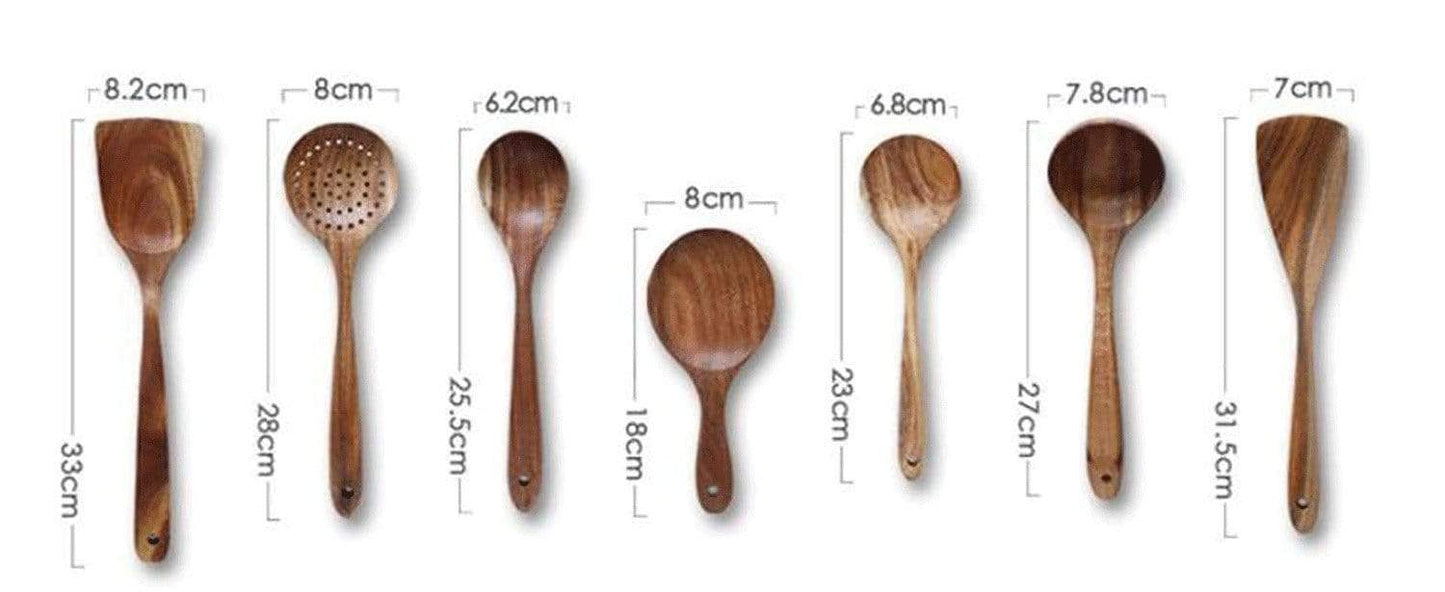 7-Piece Teak Kitchen Tool Set
