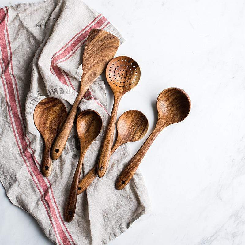 7-Piece Teak Kitchen Tool Set