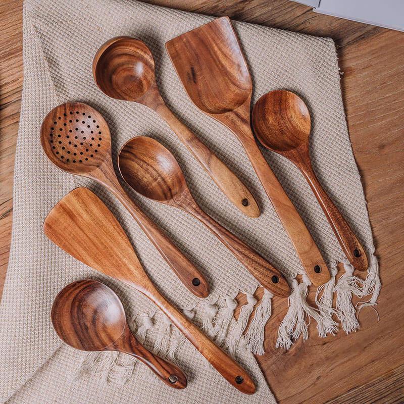 7-Piece Teak Kitchen Tool Set
